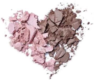 a close up of a heart shaped eye shadow