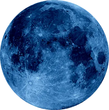 a blue full moon on a white background