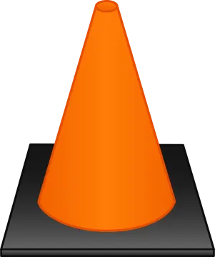 an orange traffic cone on a white background