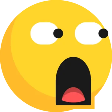 a yellow smiley face with an open mouth