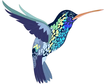 a colorful humming bird flying in the air