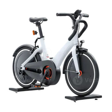 a spinning exercise bike on a white background