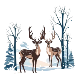 two deers in the woods