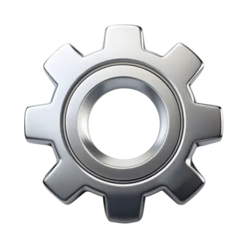 a metal gear wheel on a white background