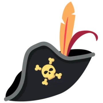 a pirate hat with a skull on it
