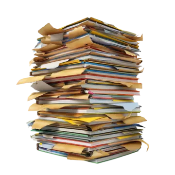a pile of books on a white background