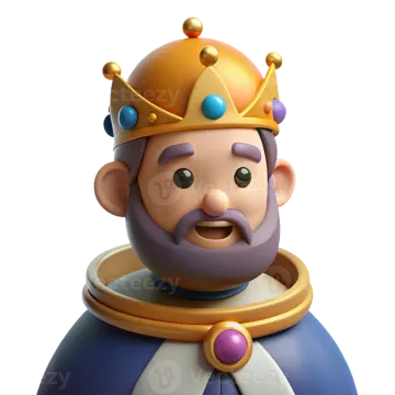 a cartoon character with a crown on his head