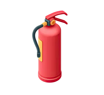 a red fire exor on a white background