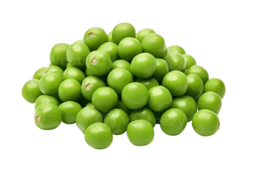 green peas on a white background