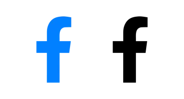 a blue and black facebook logo