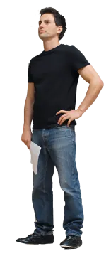 a man standing with his hands in his pockets