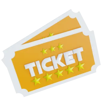 two tickets with the word ticket written on them