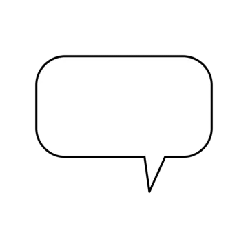 a black and white speech bubble