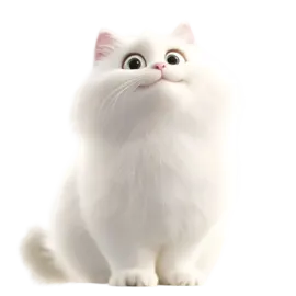 a white cat with green eyes sitting down