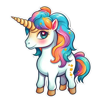 a cute unicorn sticker on a white background
