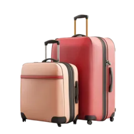 two pieces of luggage on a white background