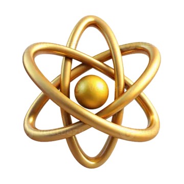 an image of a golden atom