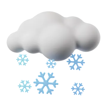 a cloud with snow on top of it