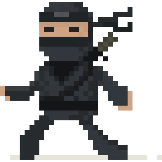 a pixel art of a man with a gun in his hand