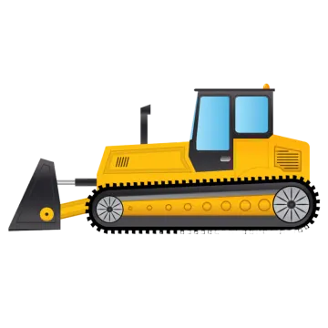 a yellow construction vehicle with a shovel