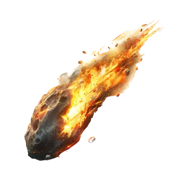 an explosion of fire on a white background
