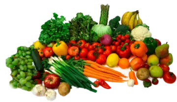 a pile of fruits and vegetables