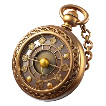 a golden pocket watch with gears and gears