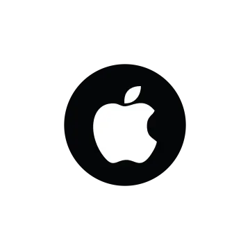 an apple logo on a white background