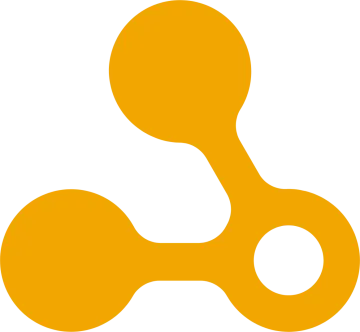 an orange icon with a white background