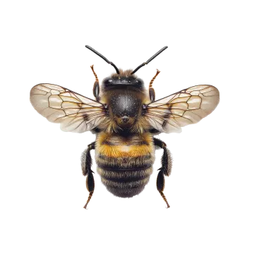 a bee on a white background