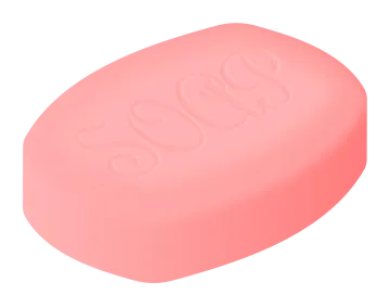 a white soap bar with the word soap on it