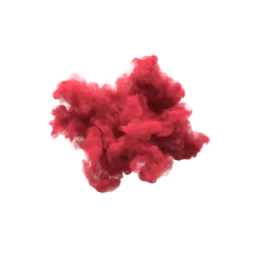 a red cloud of smoke on a white background
