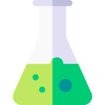 a green and blue beakle filled with liquid