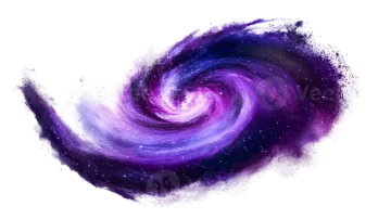a purple and blue spiral galaxy with stars