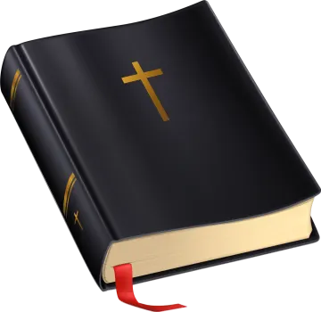 an open bible with a red ribbon