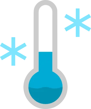 a thermometer with arrows pointing up