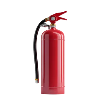 a red fire exor on a white background