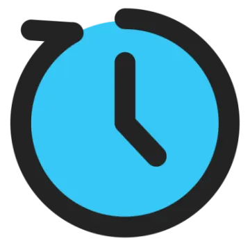 a clock icon on a white background