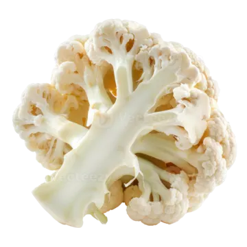 a piece of white caulie on a white background