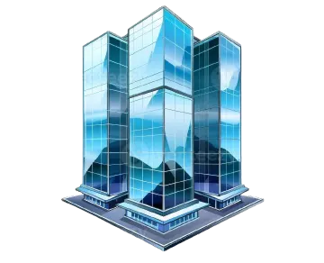 an illustration of a glass building