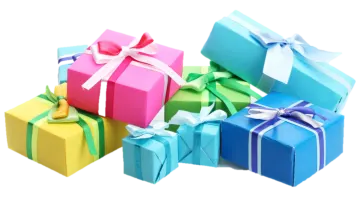 a pile of colorful gift boxes