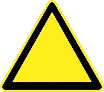 a yellow and black triangular sign