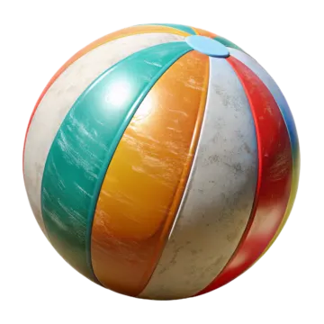 a colorful beach ball on a white background