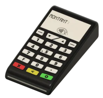 a black and white calculat on a white background