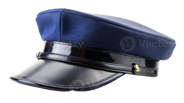 a blue military hat on a white background