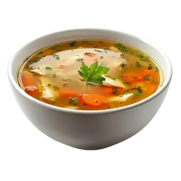 a white bowl filled with soup and vegetables