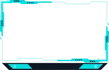 a blue and black frame with a white background