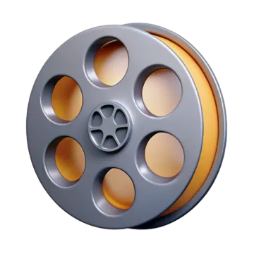 a film reel on a white background