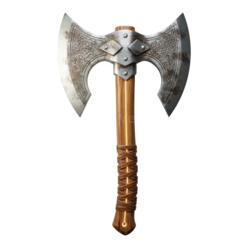 an old axe on a white background