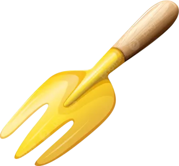 a yellow paint brush with a wooden handle
